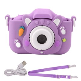 Children Camera 2in Screen AI Face Recognition Multifunctional USB Charging Automatic Kids Game Camera Purple