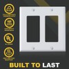 Faith White 2-Gang Two-Device Wall Plate (6-pack) | Double Light