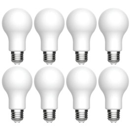 GE Refresh Arctic White, Cool Daylight 60w EQ A19 Dimmable LED Light Fixture Light Bulbs (8 Pack)