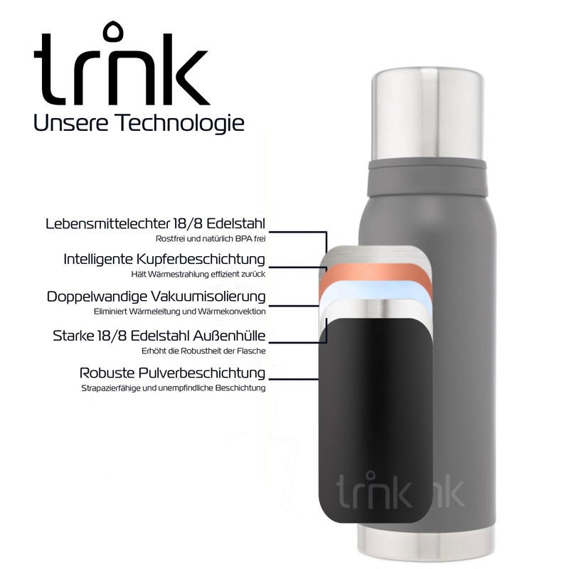 trnk Outdoor Thermos Flask arktis 2 - Stainless Steel Thermos