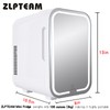 ZLPTEAM Mini Fridge with Mirror Door & Adjustable LED Lights
