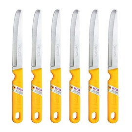 Kiwi SET 512 6 piece Fruit Knives,Silver and Yellow