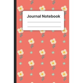 Peach Puff Flower With Sunrise Orange Background Journal Notebook: 2022 New Year Writing Journal, Wide Ruled 6" x 9" Inch, 100 Pages, 50 Sheets Notebook For Kids, Girls, Women, Teens & Adults