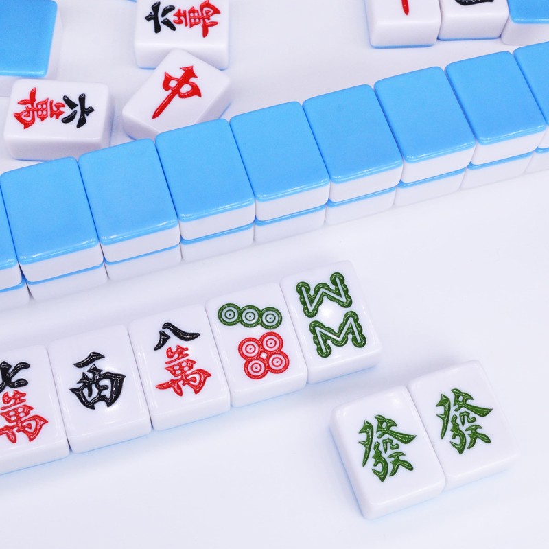 drizzle 30mm Mahjong Set Blue - 144 Medium Size Tiles