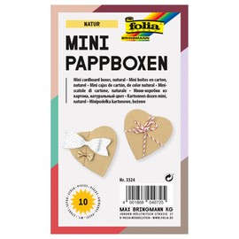 Papp-Boxen MINI 10 Stück - HERZ 8x7,5x4cm - NATUR