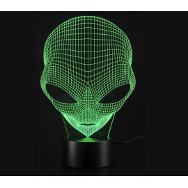 3D Lamp UFO Alien Optical Illusion Led Night Light 7 Color Touch Switch New