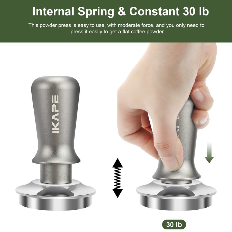 IKAPE 49mm Espresso Tamper, Premium Barista Coffee Tamper with Calibrated