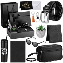 Skylety 12 Pcs Birthday Gifts for Men Set Father's Day Gift Baskets for Men Him Retirement Thank You Presents with Box for Male Dad Husband Boyfriend Coworker Brother Coworker Christmas(Best Dad)