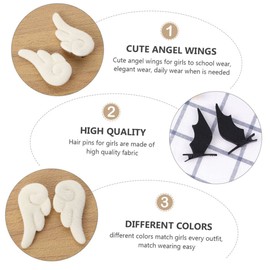 BIUDECO Girls Hair Clips Angel Wings 2 Pairs of Soft Leather Hair Pins for Boys and Girls Teens Women and Stylish Hair Decorations