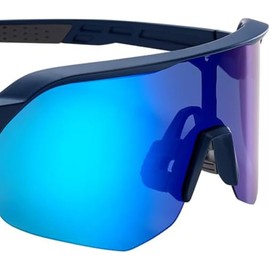 SWISSEYE Leisure Sports Glasses (100% UVA, UVB and UVC Protection, Rubberised Nose Area and Temple Ends, Shatter-Free Material TR90, Includes Case and Microfibre Bag), Dark Blue Matte/Grey