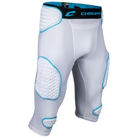 Champro Bull Rush 7-Pad Girdle Adult 3XL White, Optic Blue