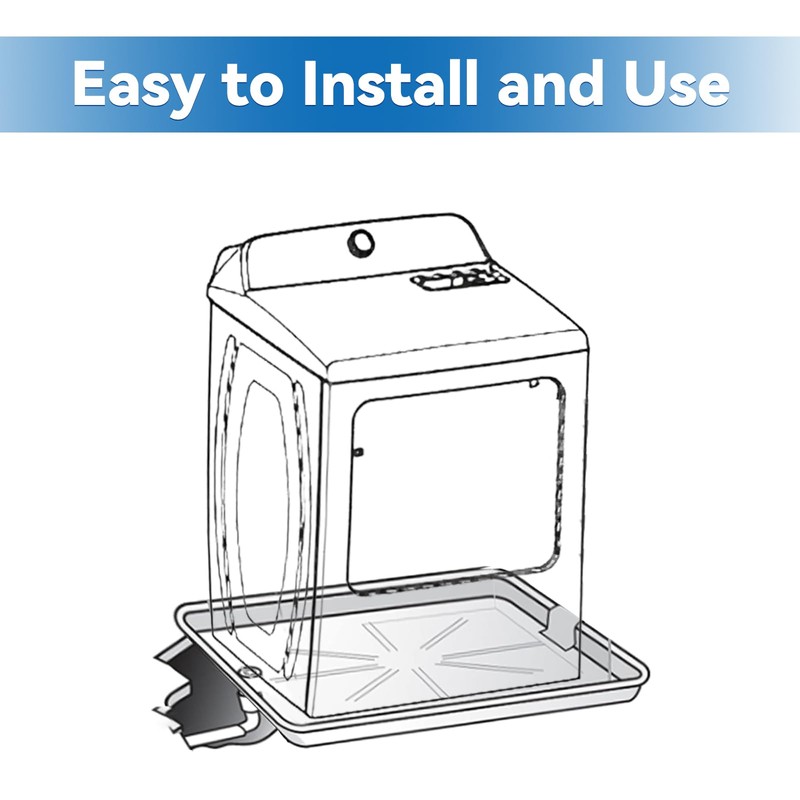 Uni-Green 30x32In Washing Machine Drain Pan, Raised Edge, 1" Drain