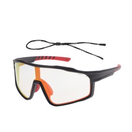 X AUTOHAUX Motorcycle Riding Goggles Anti-glare Tri-Acetyl Cellulos UV400 Cycling Sunglasses Light Red Lens Black Red Frame