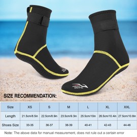 BBZY 3mm Neoprene Diving Socks, 2 Count, Ankle Length, Minimalist, Solid, Comfort, XS-XL, Regular, Nylon, Anti Slip, Sport