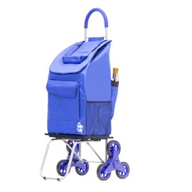dbest products Stair Climber Bigger Trolley Dolly, Blue Shopping Grocery Foldable Cart Condo Apartment