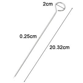 20 cm 100% Food Grade 304 Stainless Steel Turkey Lacers, Roller Needles, Meat Needles, Metal Skewers, Cocktail Skewers for Trussing Turkey and Poultry (15 Pack) (20 cm)