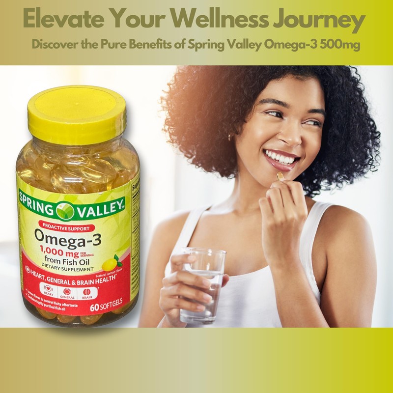 Omega 3 1000mg- Fish Oil 60 softgels (Pack of 1)