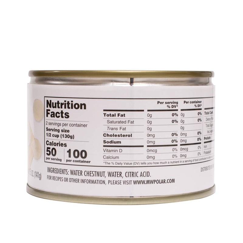 MW Polar Canned Vegetables Water Chestnuts, Sliced, 8 Ounce, (Pack