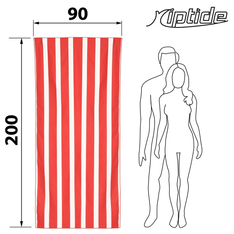 riptide Beach towel 200x90cm Red/White