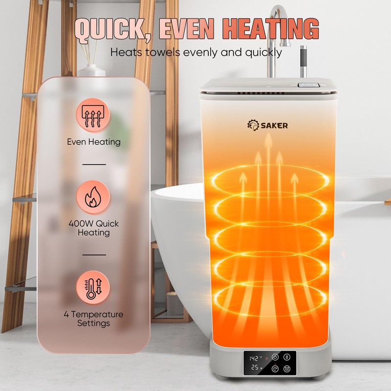 Smart Foldable Towel Warmer – 30L Large Capacity, Adjustable Timer,