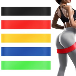 Fitnessbänder, 5er Set – 5 Verschiedene Stärken, Übungsanleitung, Tragebeutel – 5X Fitnessband, Gymnastikband, Widerstandsband