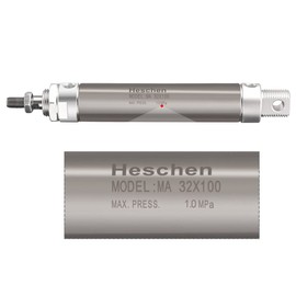 Heschen Mini pneumatic cylinder made of stainless steel, MA 32-100, bore 32 mm, stroke 100 mm, single rod double acting
