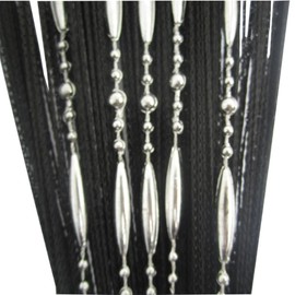 Tangpan 100cmx200cm Decorative String Dew Drop Beadeds Door Curtain Room Divider Window Fly ScreenColor Black