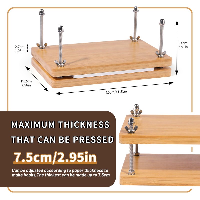 JUPEAN 45 Pcs Book Binding Kits Bookbinding Kit Book Press