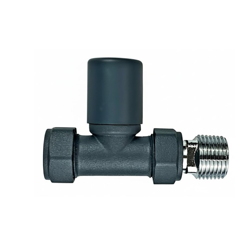 Greened House Oslo Anthracite Straight Designer TRV Thermostatic Radiator &