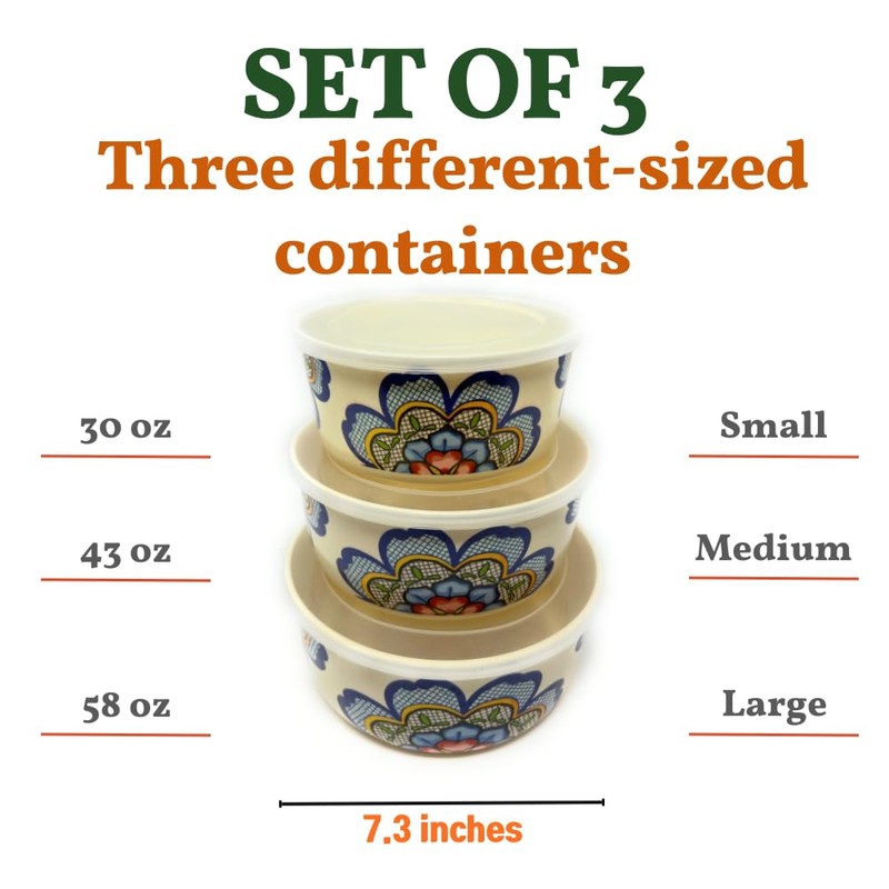 GODAGE 6-Piece Melamine Food Storage Containers with Airtight Lids, Nesting
