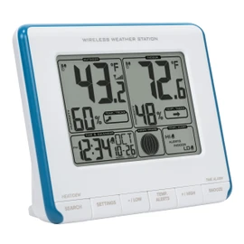La Crosse Technology 308-1711BL Wireless Weather Station with Heat Index and Dew Point, Teal Blue/White