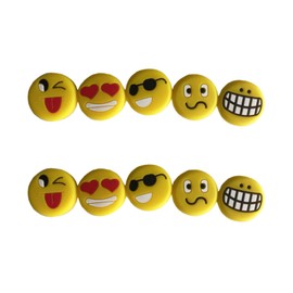 Vastsea Pack of 10 Tennis Vibration Dampeners, Animal Damper Tennis Vibration, Emoji with Tennis Dampener, Suitable for Tennis Players and Badminton Rackets (Random Colour)
