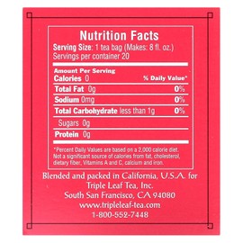 Triple Leaf Tea Rose Black Tea, 20 Tea Bags, 1.06 oz (30 g)