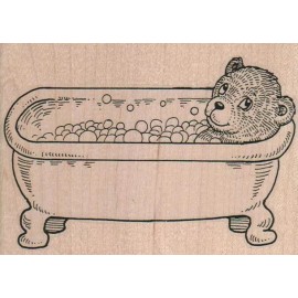 Viva Las VegaStamps! Mounted Rubber Stamps, Bear In Bathtub, Teddy Bear, Toy Bear, Teddy in Bath