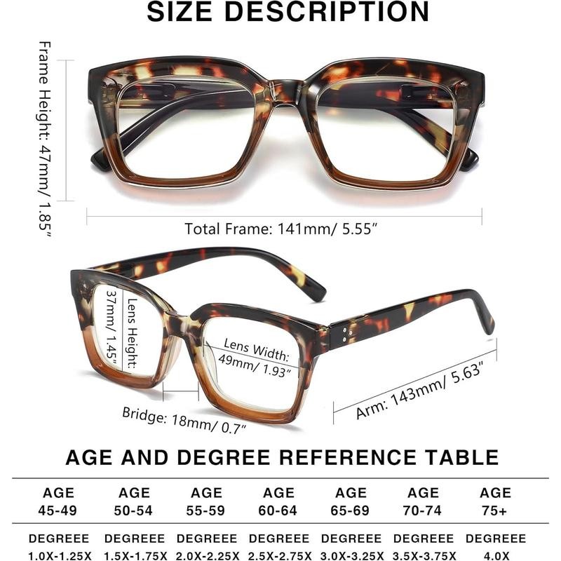 Readers for Women Oprah Style Square Reading Glasses with Spring