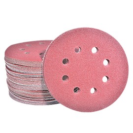 Pack of 100 Random Orbital Sandpaper 125 mm Velcro, 8 Hole Sanding Discs 125 mm Round Velcro for Random Orbital Sanders 100 x 120 Grit by Taspire