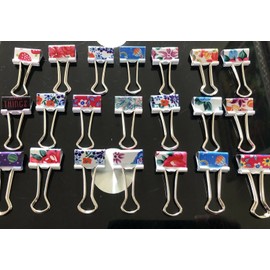 19mm Small Assorted Design Foldback Clips Paper Binder Clamps Clips Bulldog Colour (20)