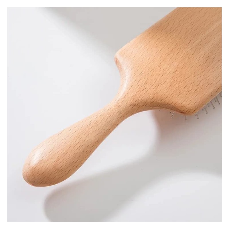 CRISTILE Paddle Brush, Natural Solid Wood, Hair Brush, Scalp Brush