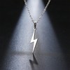 Peasimy Stainless Steel Lightning Necklace for Men Women Gothic Punk