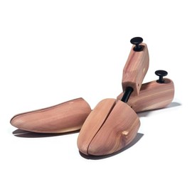 Link Up Cedar Shoe Trees - 100% Natural Cedar for Men Shoes – Shoe Crease Straightener & Deodorizer - Extends Life & Preserves Leather - Absorbs Moisture & Leaves a Fresh Scent. Crafted for Mens Shoes