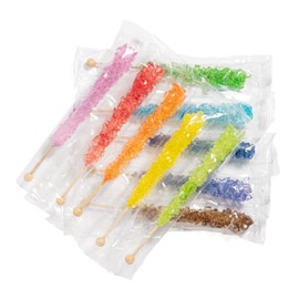 Candy Envy - Assorted Rock Candy Sugar Sticks - 36 Individually Wrapped Treats - Assorted Colors & Flavors