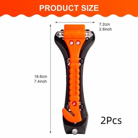 2 Pack Car Emergency Escape Tool Kit - Double-Ended Window Breaker & Seat Belt Cutter with High-Visibility Reflective Handle, Automotive Safety Hammer for Instant Glass Shattering & Emergency Egress