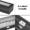 NEX 6 Slot Leather Watch Box Display Case Organizer Glass