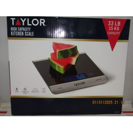 Taylor High-Capacity 33 lb Digital Kitchen Scale and Food Scale, With Batteries