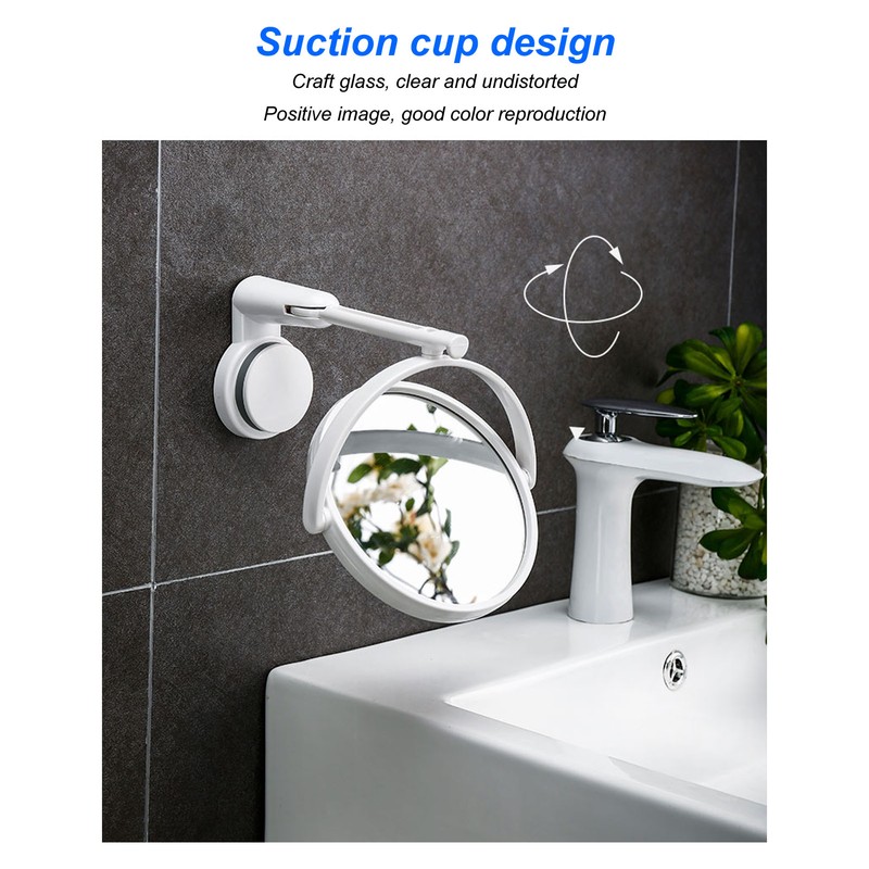 Wall Mount Makeup Mirror 360 Degree Rotation Clear Undistorted Single