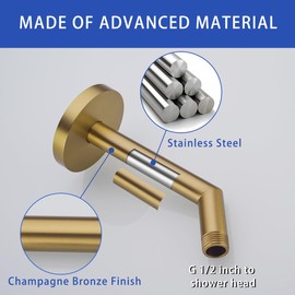 SWHYGER Wall Mounted 6 Inch Extension Shower Head Arm, Shower Arm and Flange Included,Champagne Brown,SW-RD91078-6CB.