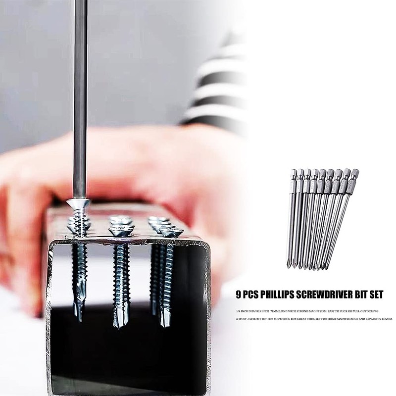 Phillips Magnetic Screwdriver Bits Set 9 PCS Magnetic Phillips Security