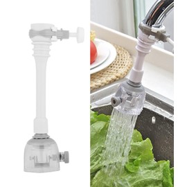 Zerodis Adjustable Splash-Proof Faucet Extender Rotatable Kitchen Water-Saving Tap Nozzle Filter Valve Faucet Extension (18cm-Gray)