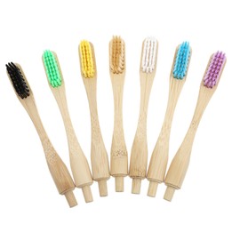 Baluue 7pcs Bamboo Nylon Toothbrushes for Oral Cleaning for Daily Use Tooth Cleaning Tool Gentle Gums for Home and Travel