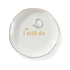 HOME SMILE I Still Do Ring Dish Annniversary Gifts for Women or Wife, Jewelry Dish Holder for Anniversary,Elegant Trinket Tray,Ceramic